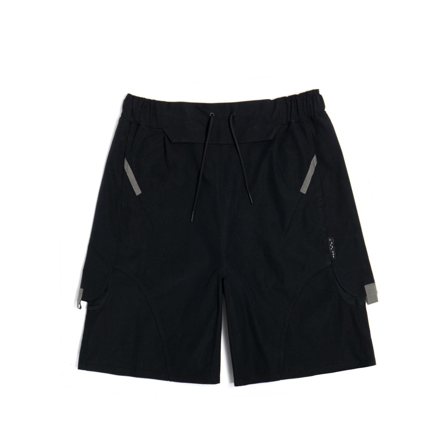 側設計透氣休閒短褲- 黑