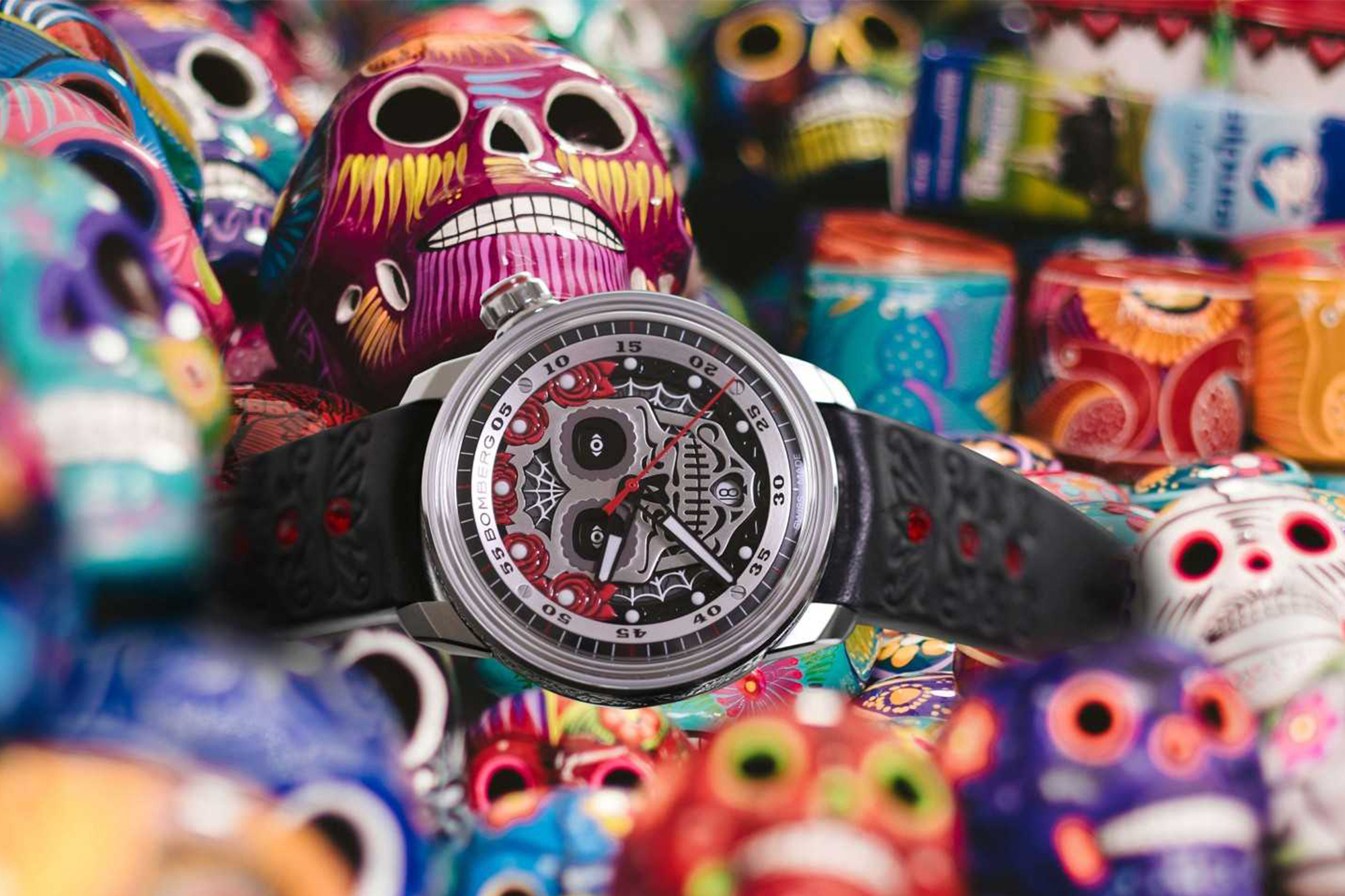 BOMBERG BB-01 Día de los Muertos卡拉維拉骷髏限量腕錶