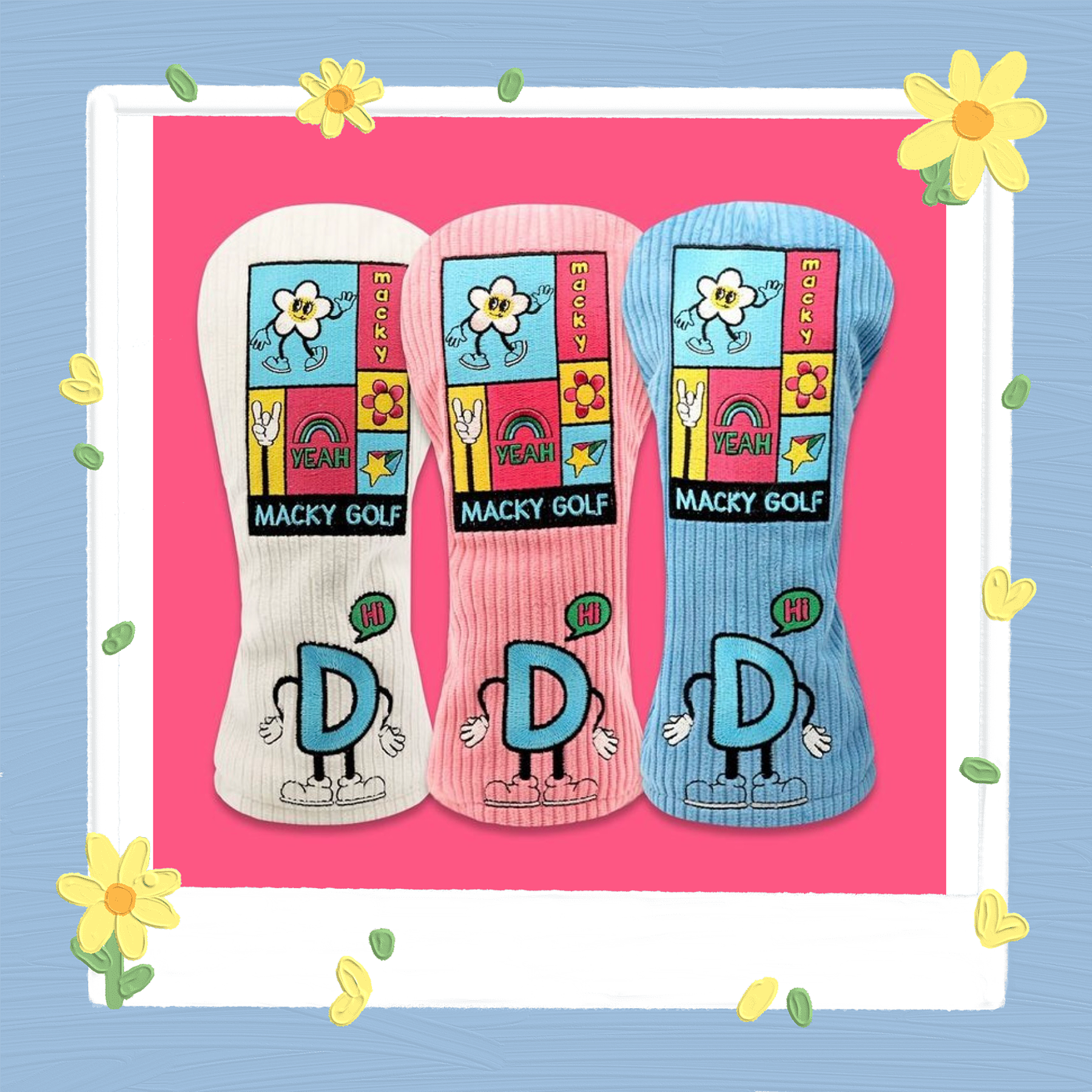 女款 M301  韓國正品 MACKY同步/彩虹歡樂高爾夫球Drive桿套