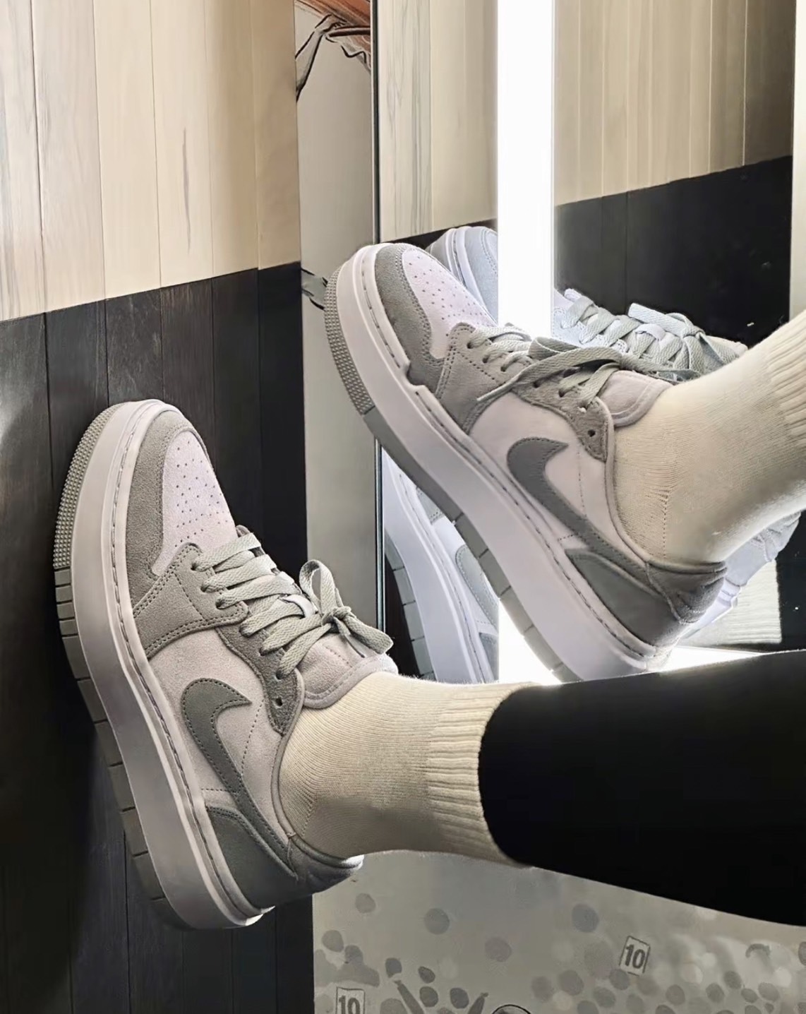Nike Air Jordan 1 Elevate Low 迷霧灰 麂皮厚底