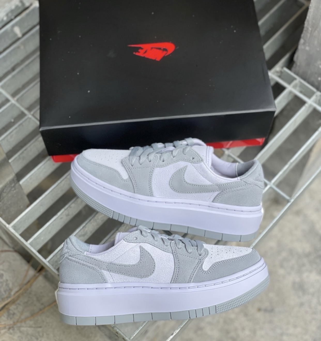 Nike Air Jordan 1 Elevate Low 迷霧灰 麂皮厚底
