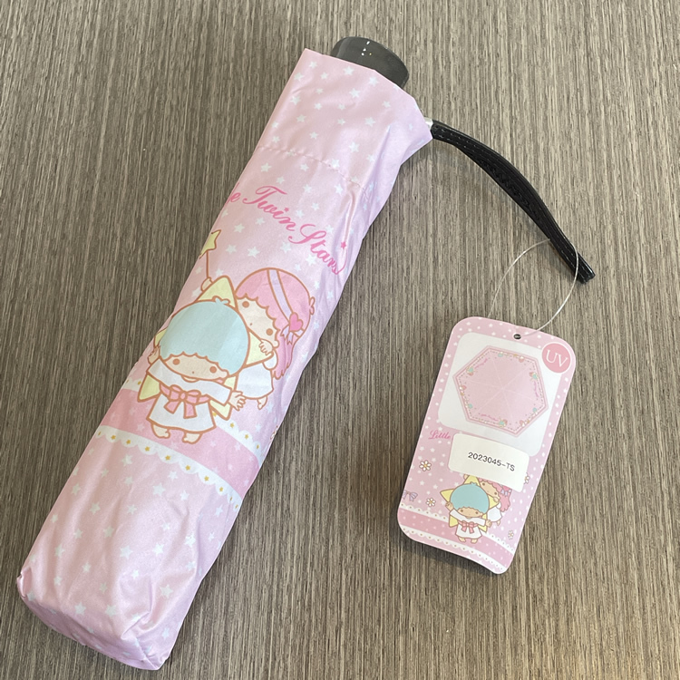 23045-TS Sanrio Little Twin Stars  防UV手動縮骨遮 花花 粉紅色 #KM23-RTS3092