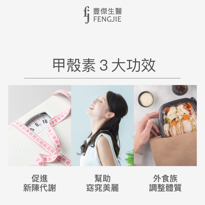 甲殼素３大功效、促進新陳代謝、幫助窈窕美麗、外食族調整體質