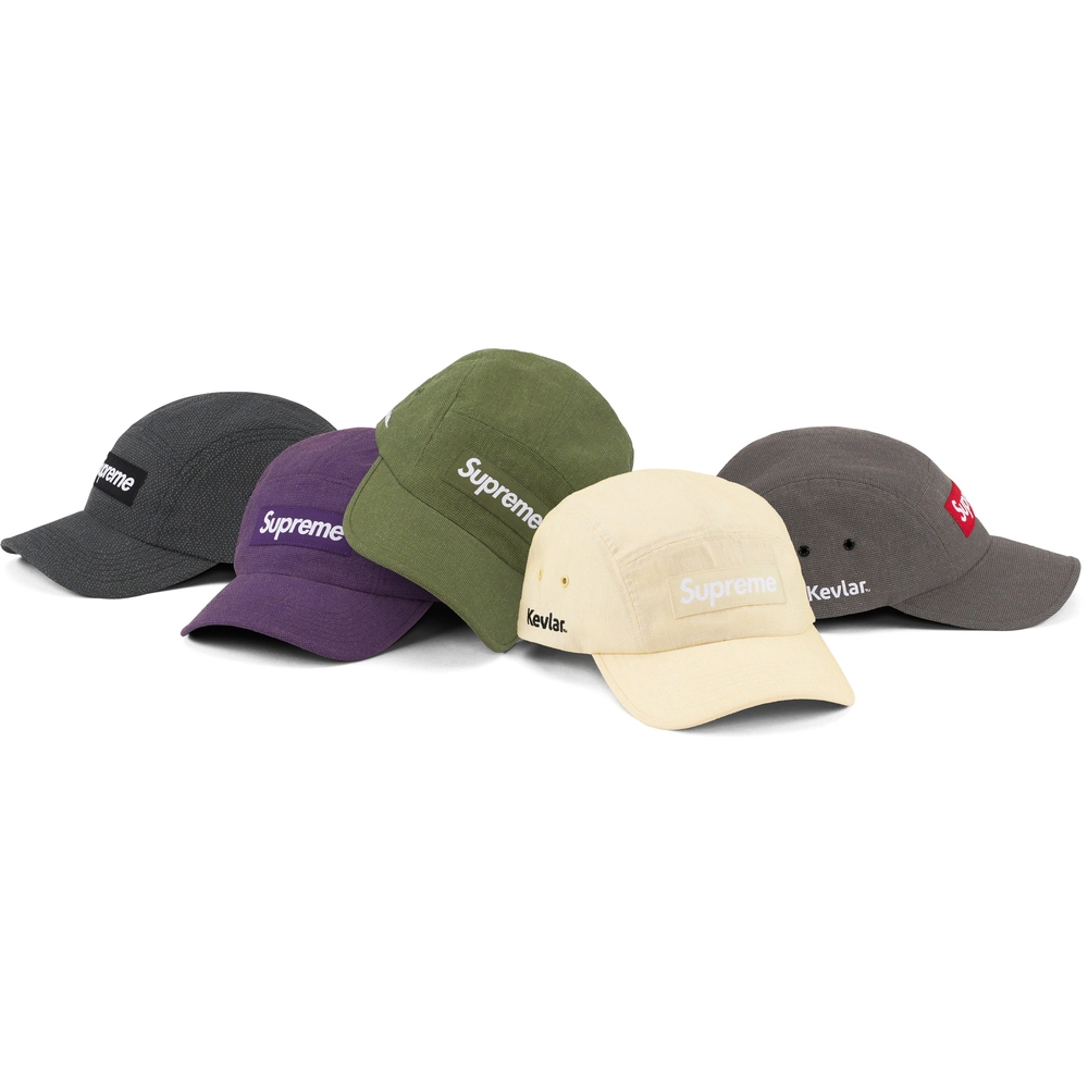 SUPREME KEVLAR CAMP CAP 亞麻布帆布BOX LOGO 五分帽老帽