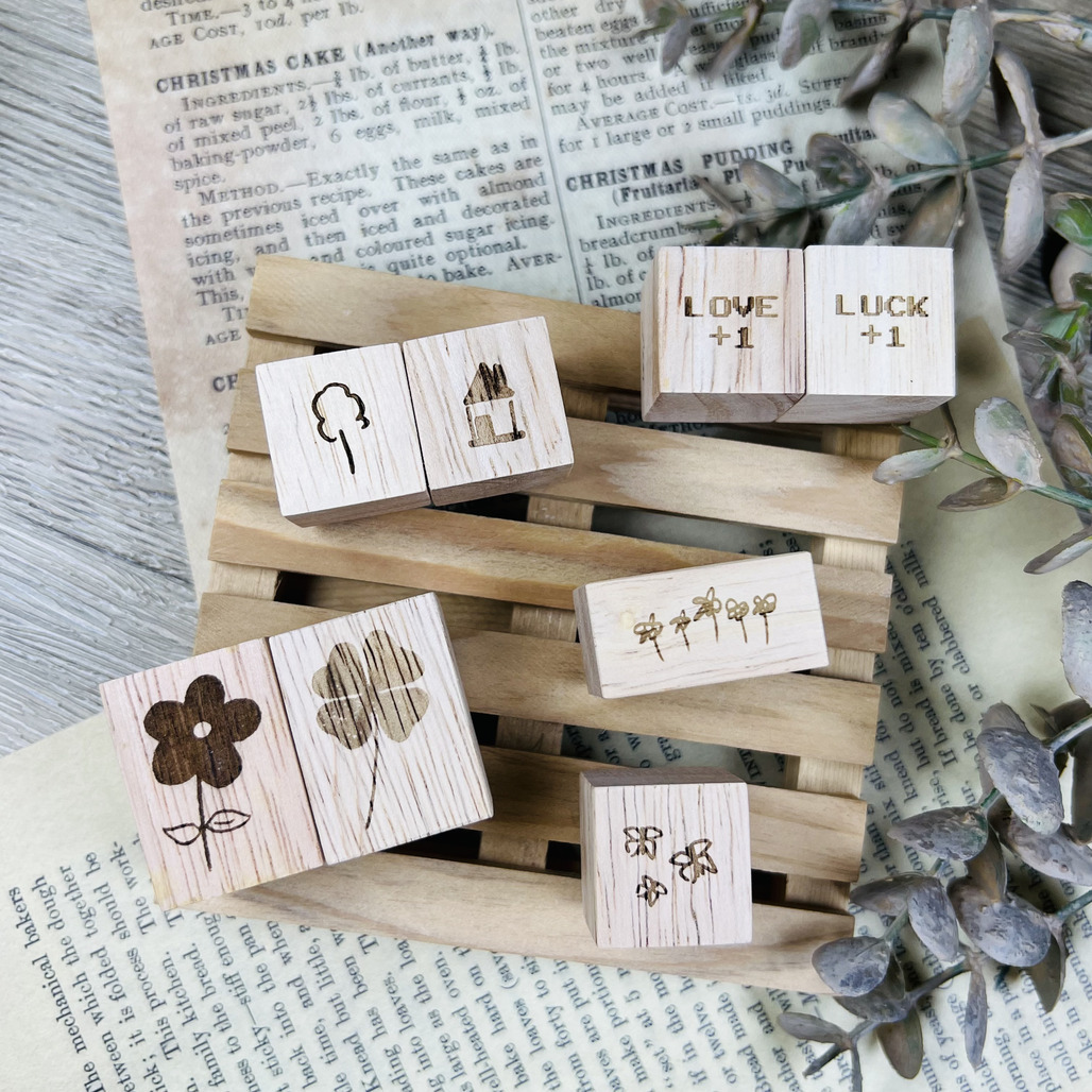 SOM．夏季塗鴉系列印章 小樹/花/房子/蝴蝶/LOVE/LUCK