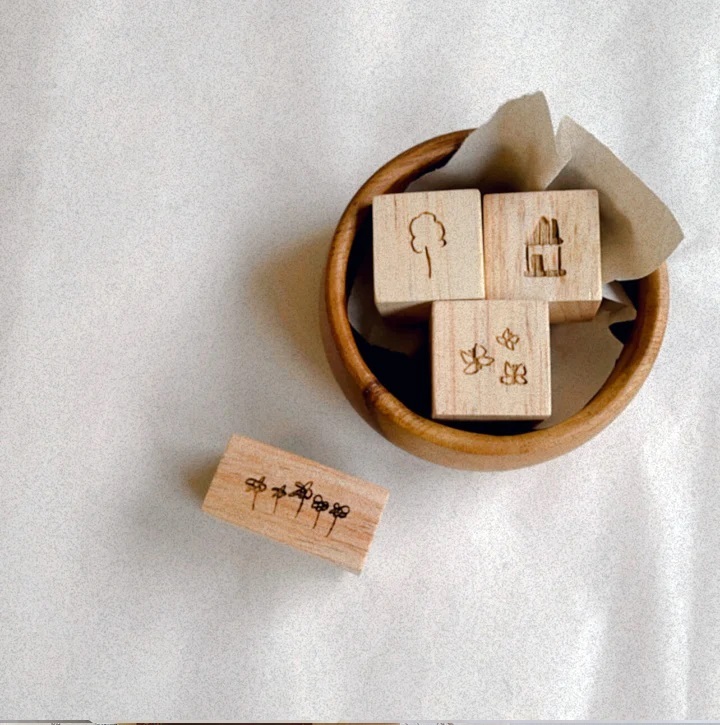 SOM．夏季塗鴉系列印章 小樹/花/房子/蝴蝶/LOVE/LUCK