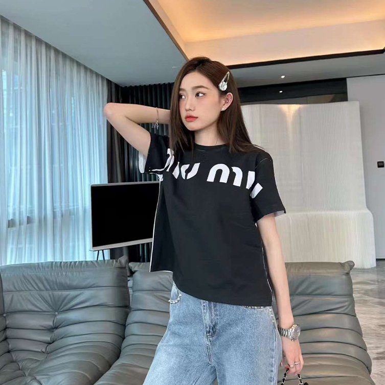 Miu Miu 女款大LOGO TEE -M