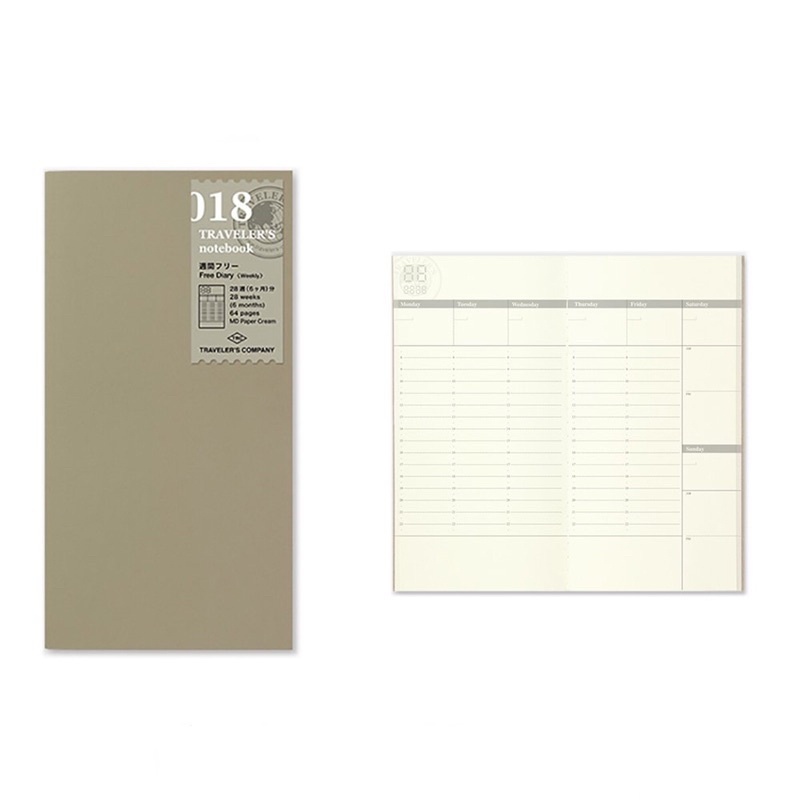 TRC Traveler’s notebook TN 標準 補充系列 018 直式週計畫