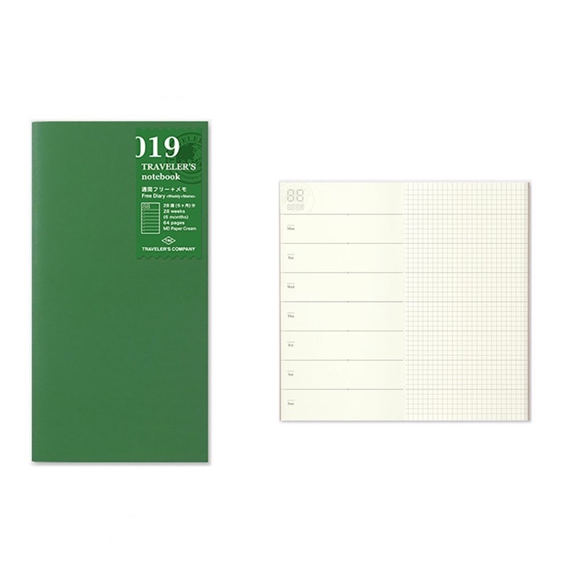 TRC Traveler’s notebook TN 標準 補充系列 019 橫式週計畫