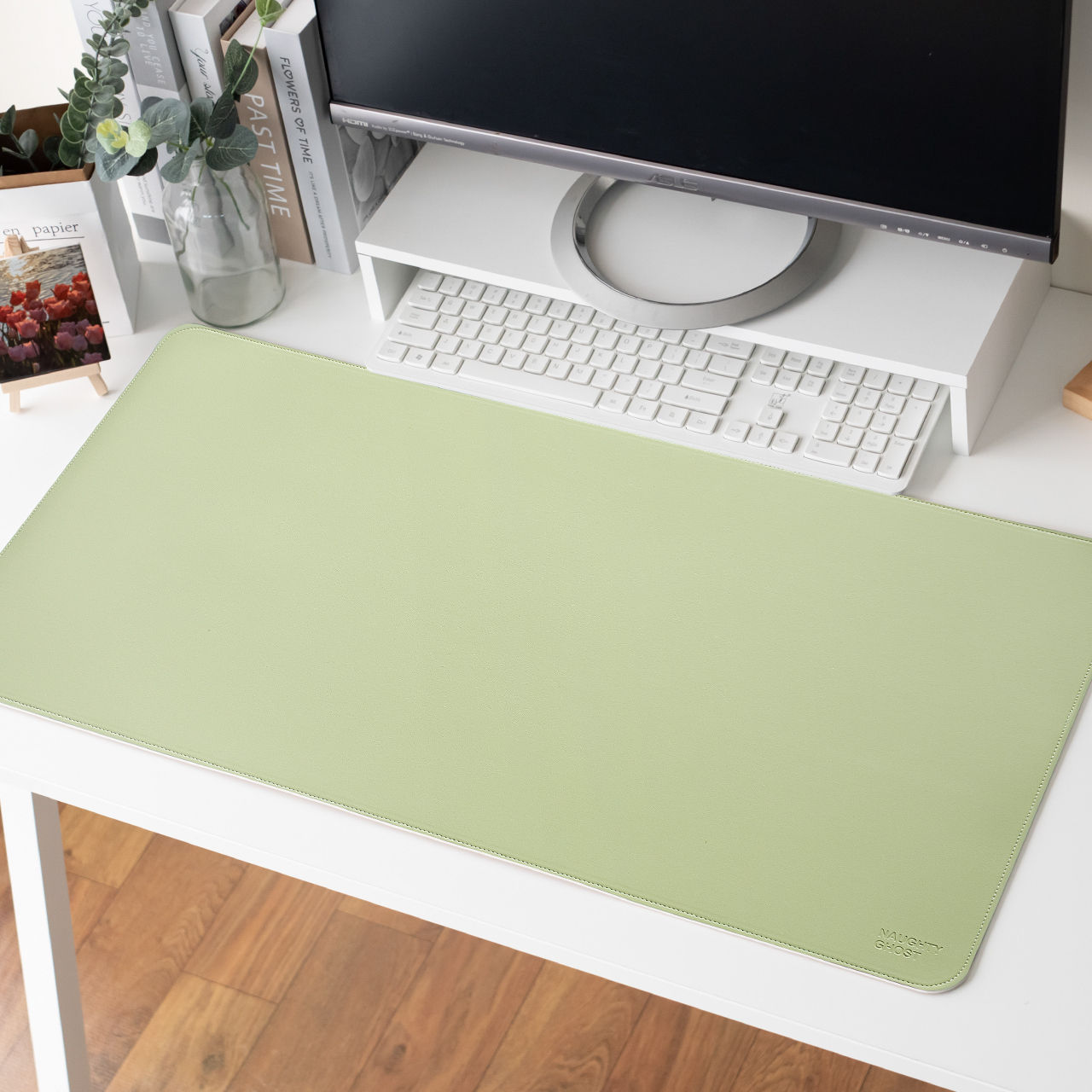 莫蘭墊【抹茶綠】雙面用寫字皮革桌墊