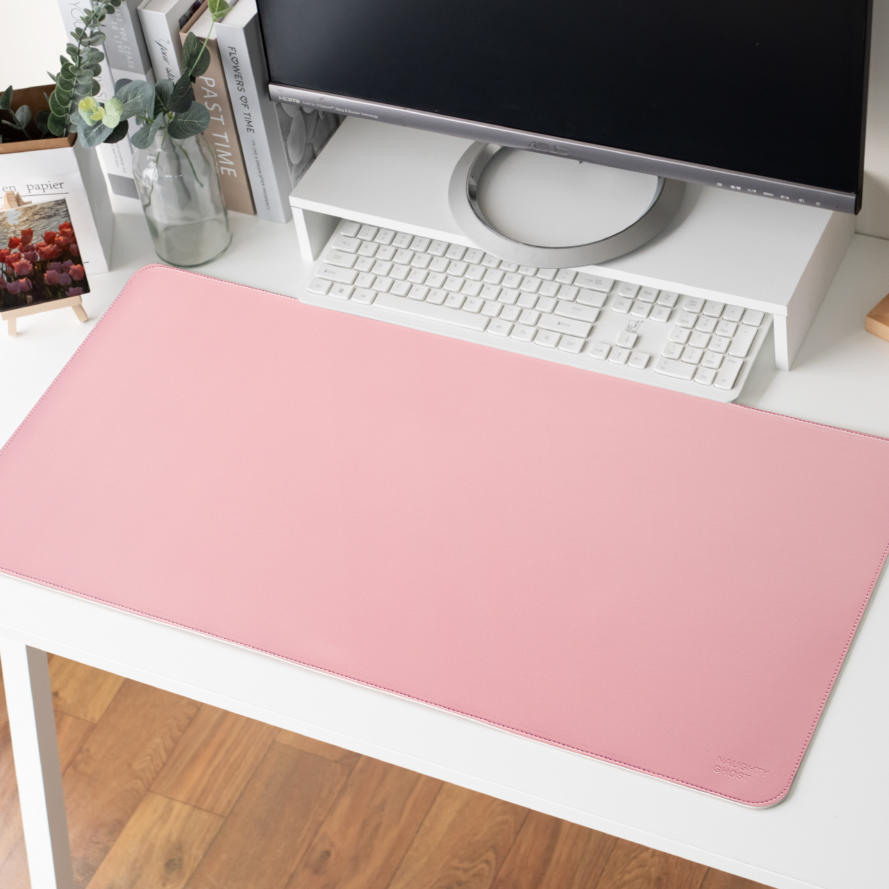 莫蘭墊【珊瑚粉】雙面用寫字皮革桌墊