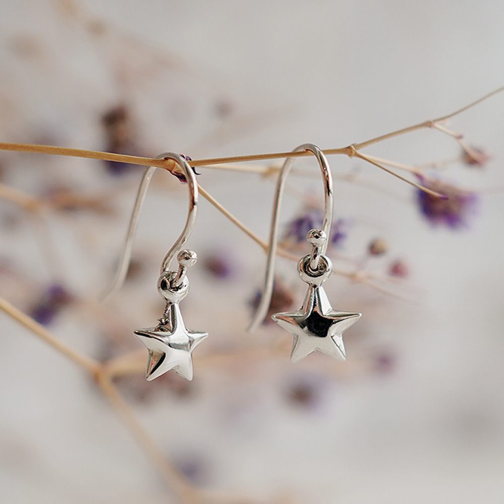 星光純銀耳環/SE597| 極簡星星耳勾 女生禮物 簡約時尚