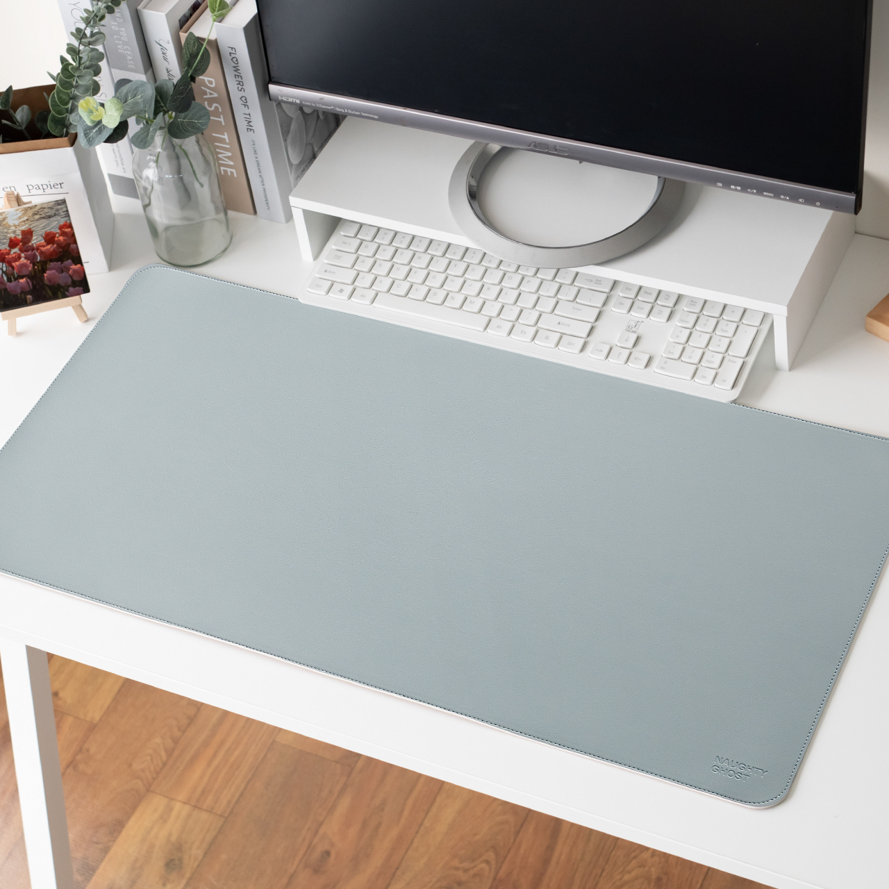 莫蘭墊【頑皮藍】雙面用寫字皮革桌墊