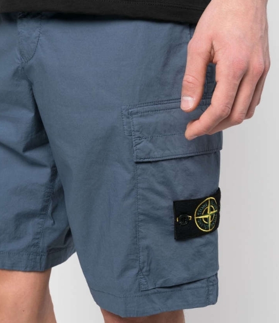 韓國代購 STONE ISLAND 男 休閒短褲 工作短褲 大口袋 藍 JUN-