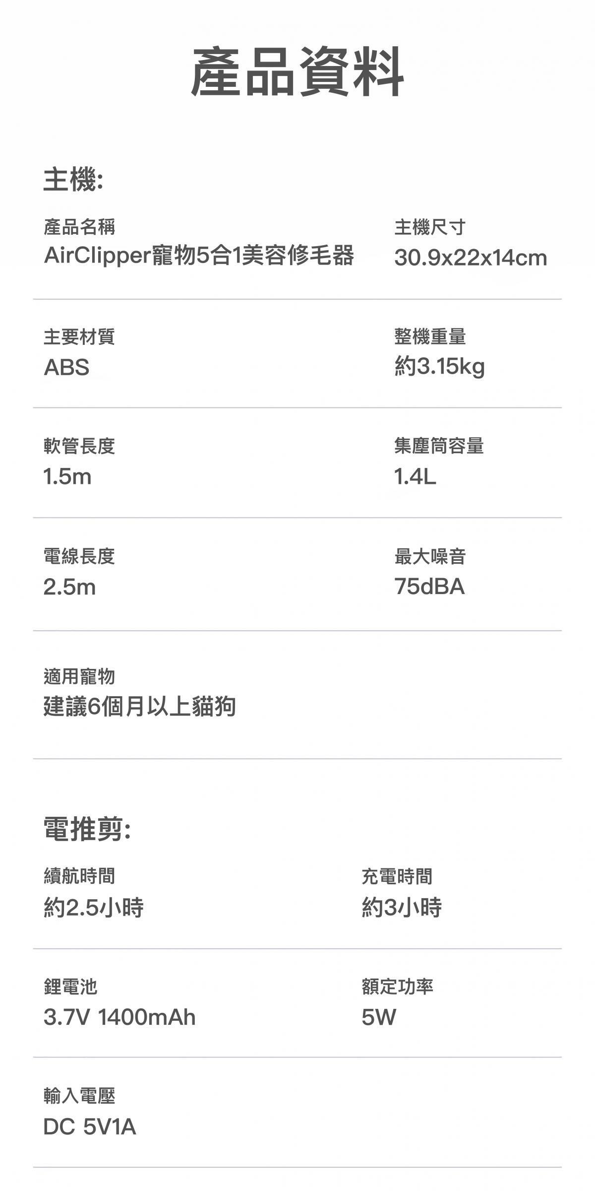 Petkit AirClipper 寵物5合1美容修毛器