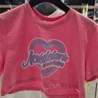 [S] ADLV HEART LETTERING CROP T-SHIRT,PINK, ADLV23SS-SSCHLT-PNK (SAV172)