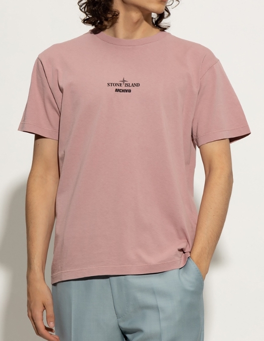 韓國代購 STONE ISLAND 背後圖案 短T 上衣 短袖 玫瑰粉 JUN-