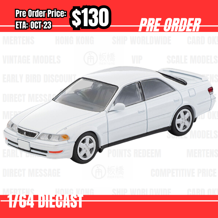 Pre Order-$130 Tomytec 1:64 LV-N299a Mark II 2.5 Tourer V White 1998 model