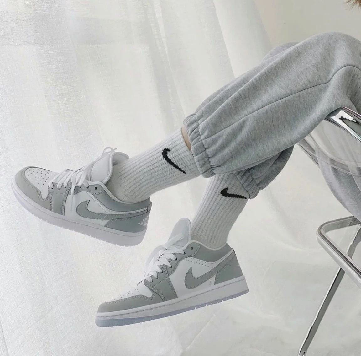 <現貨> Nike Air Jordan 1 AJ1 冰底 灰白 煙灰 小DIOR DC0774105