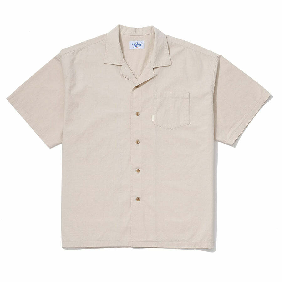 KEBOZ - WASHED COTTON TWILL WORK SHIRT / 2COLORS