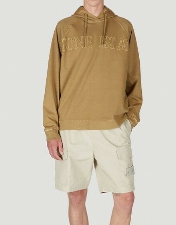 韓國代購 Stone Island 23SS 男 連帽衛衣 刺繡LOGO 帽T 咖啡 JUN-