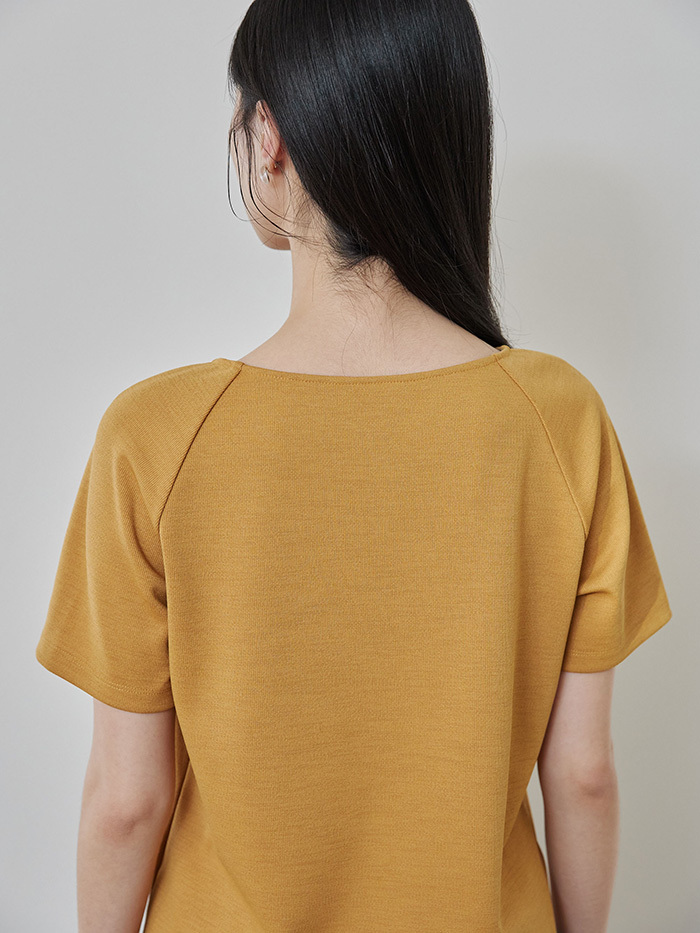 美結拉克蘭袖上衣-芥末黃