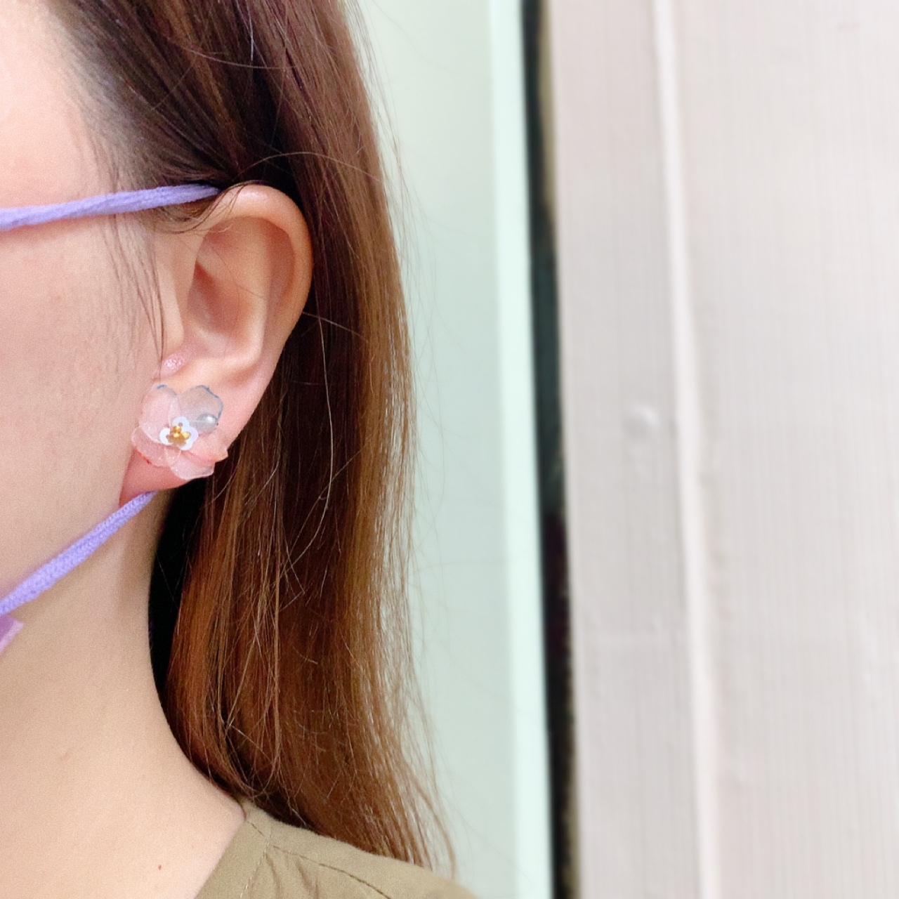 [手作家] 刺繡花形耳環