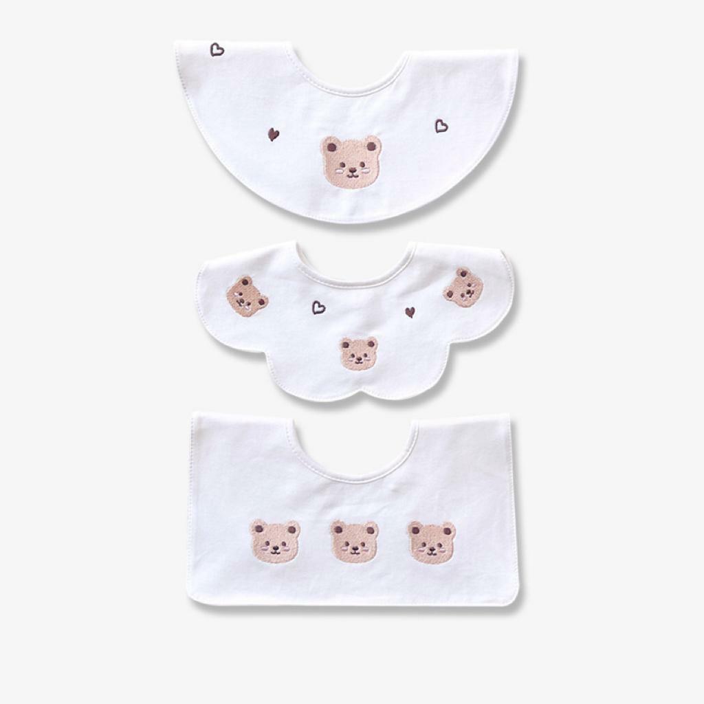 Y32WE_SS23_C🐻Shy Bear 口水肩組合(3pcs) (pre-order)