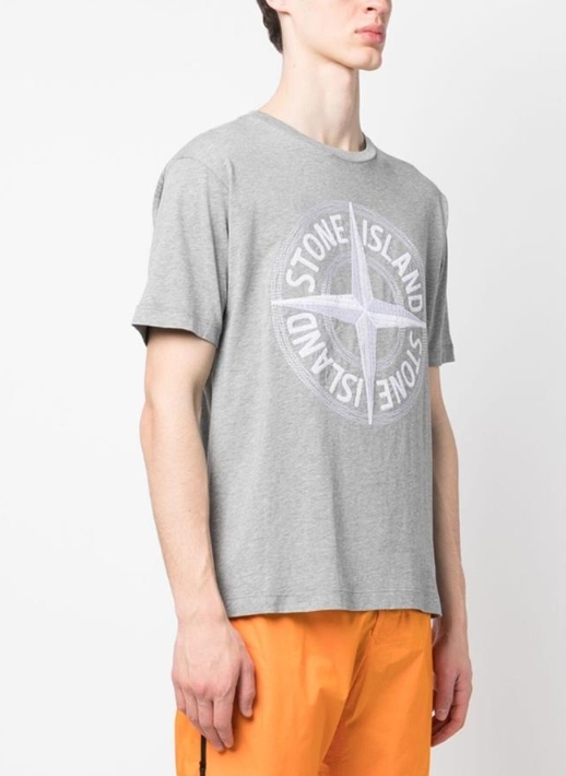 韓國代購 Stone Island Stitch Embro 短T 上衣 大LOGO刺繡 灰 JUN-