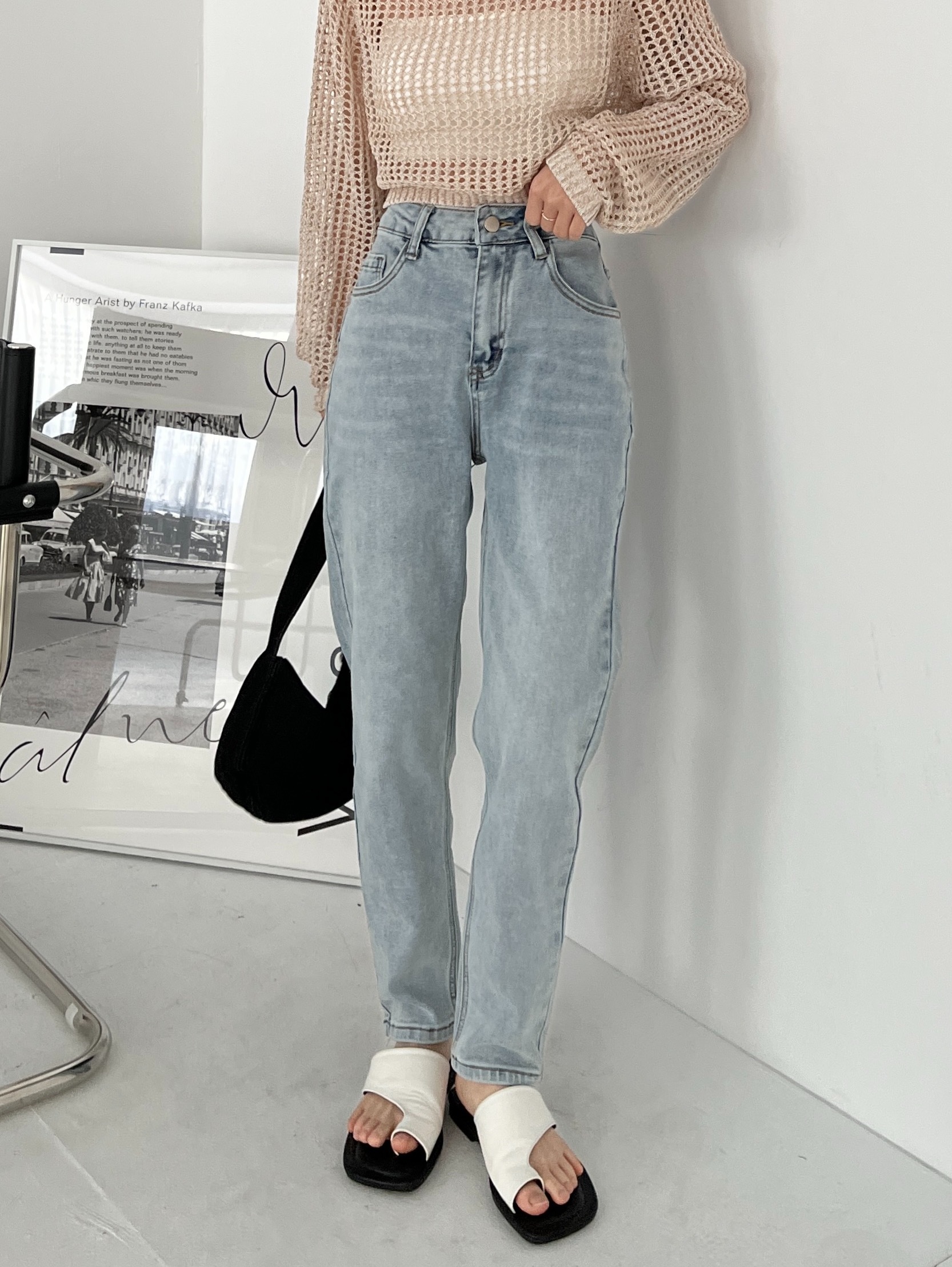 （現＋預）充滿質感細節直筒褲