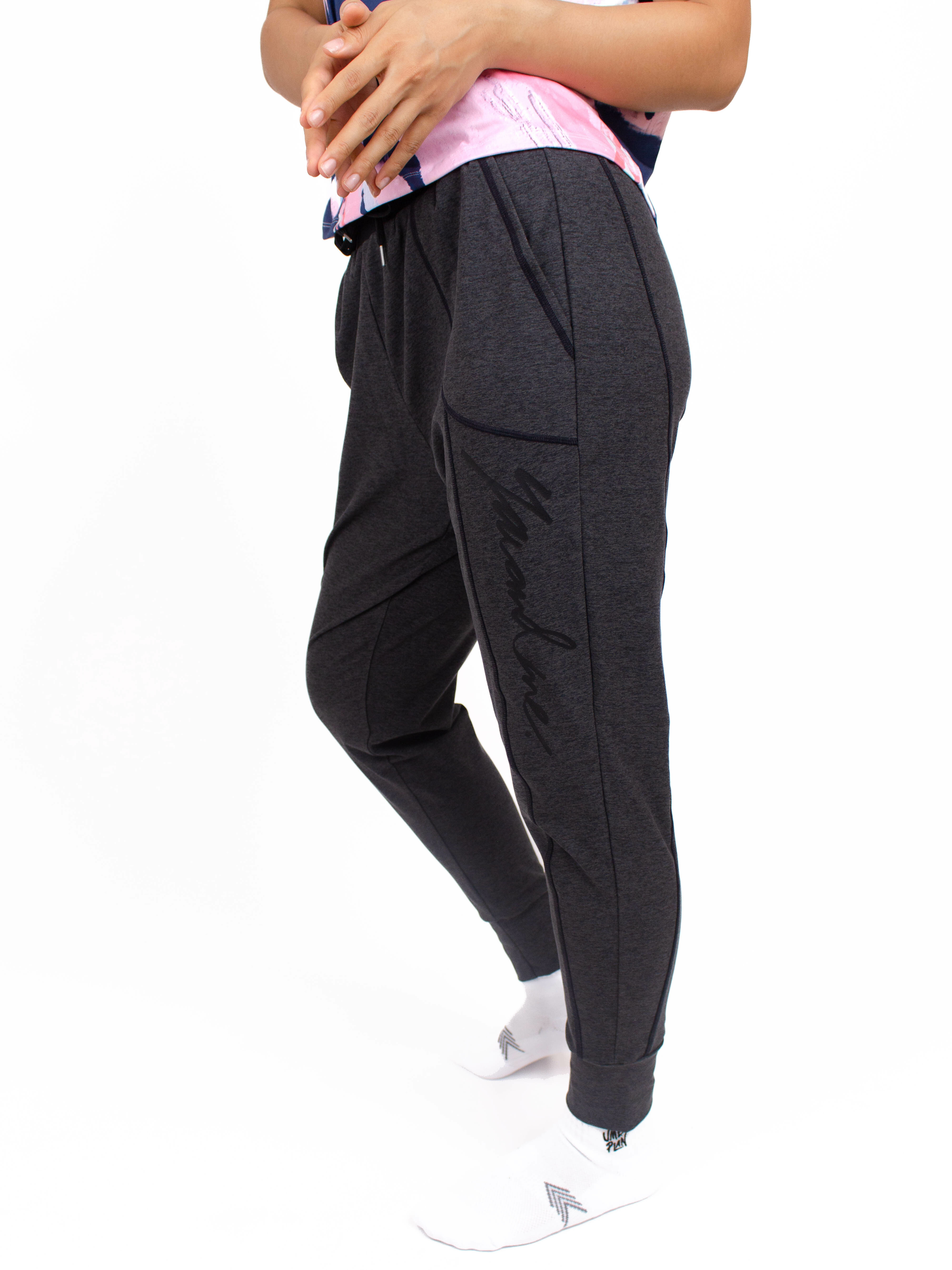 黑麻灰哈倫褲 T0008DG