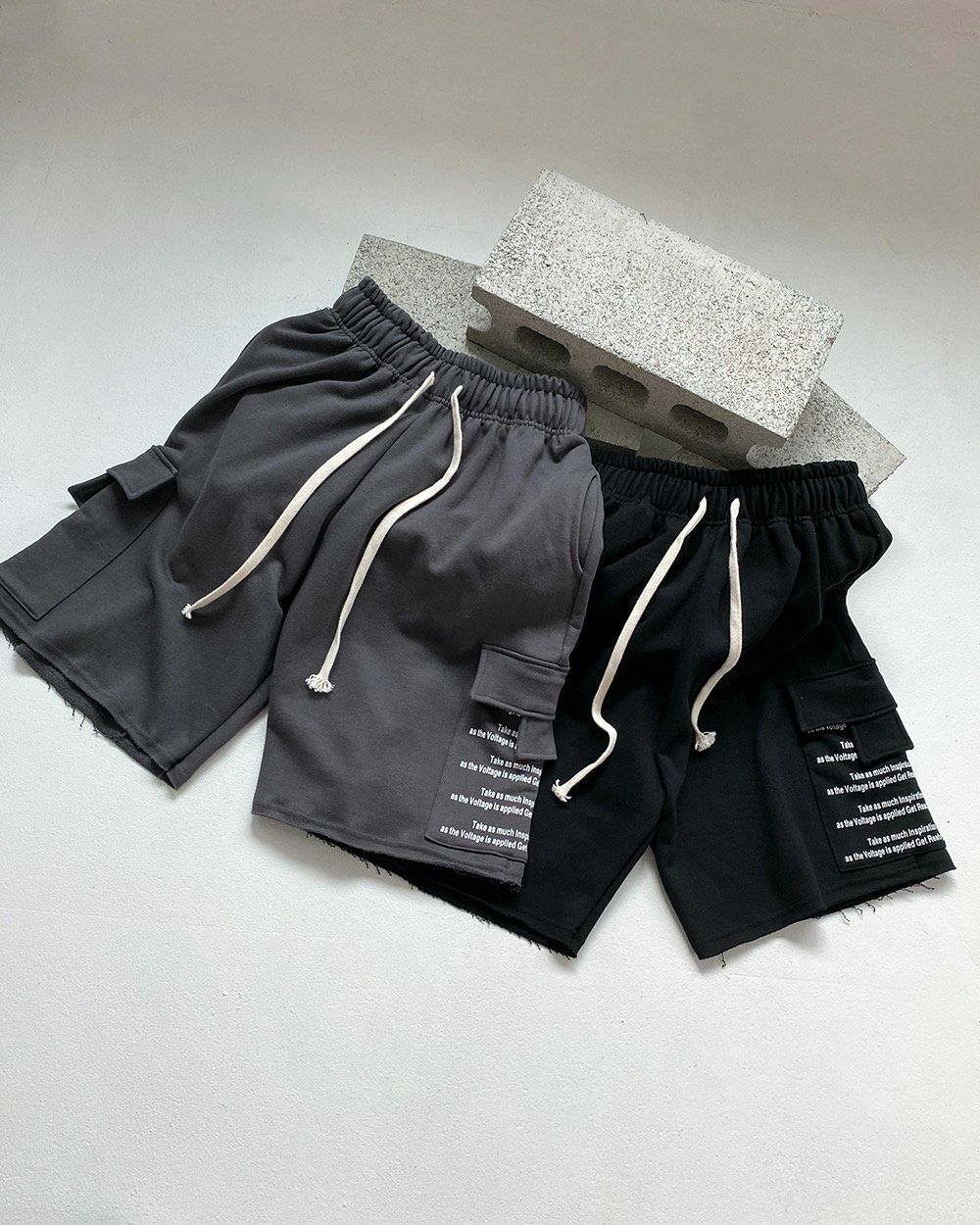 棉質英文字工裝短褲 VOLT-007P
