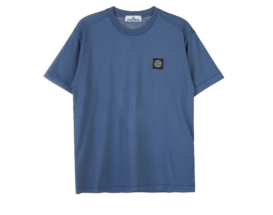 韓國代購 Stone Island 男 Logo貼片棉T 短袖 素色 藍 JUN-