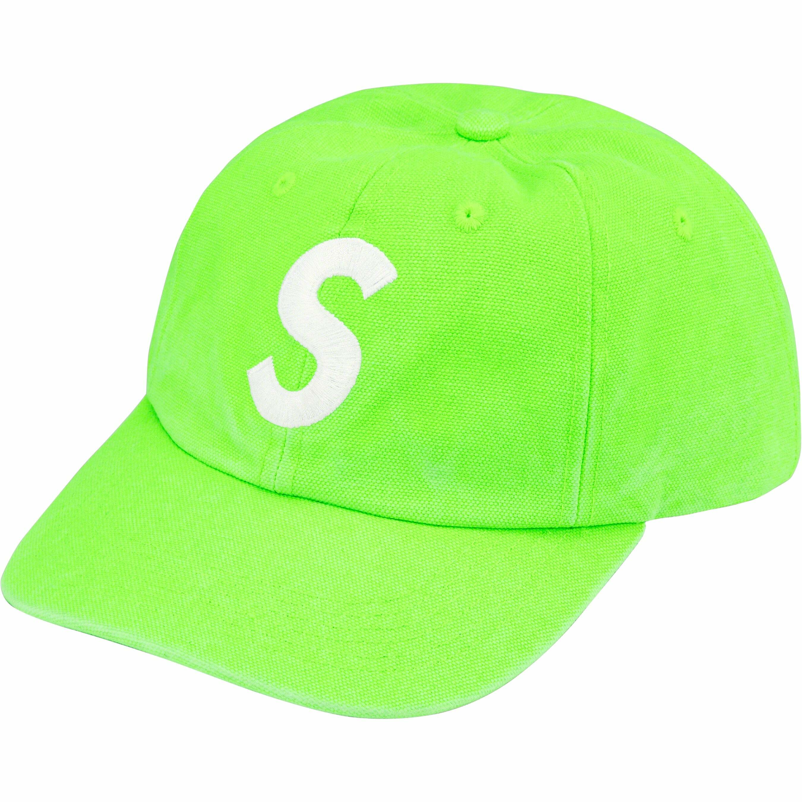 2023SS SUPREME PIGMENT CANVAS S LOGO 6-PANEL 水洗老帽刺繡