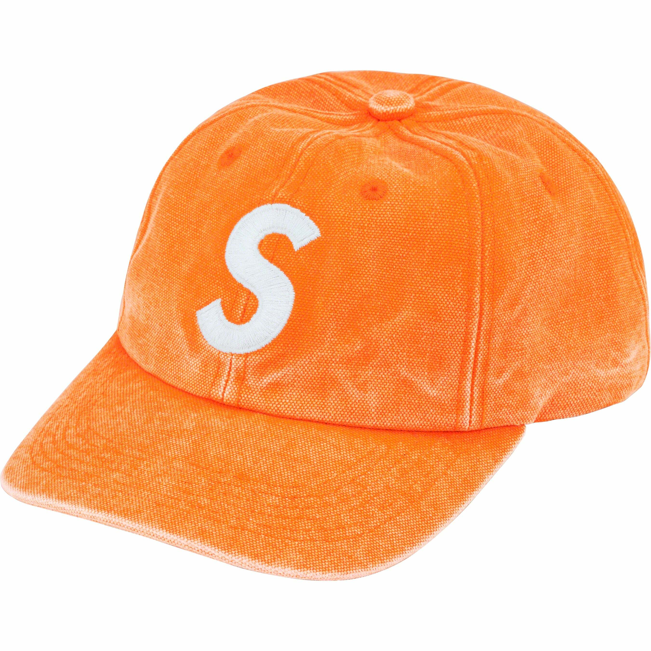 2023SS SUPREME PIGMENT CANVAS S LOGO 6-PANEL 水洗老帽刺繡