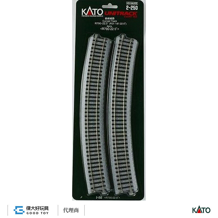 KATO 2-250 (HO) UNITRACK 曲線線路 R790-22.5° (4入)