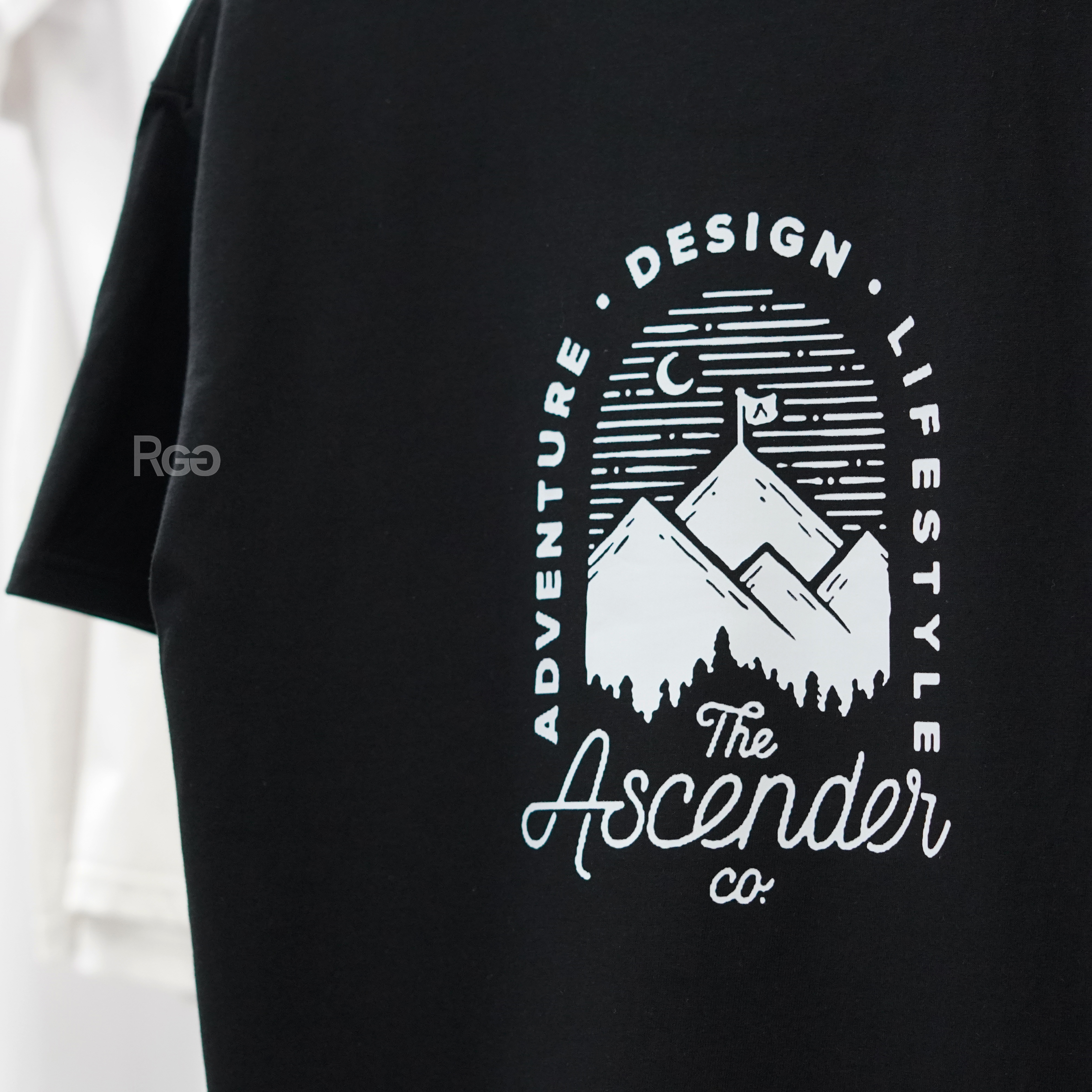 雙紗260g山系露營短T黑色背面商品照