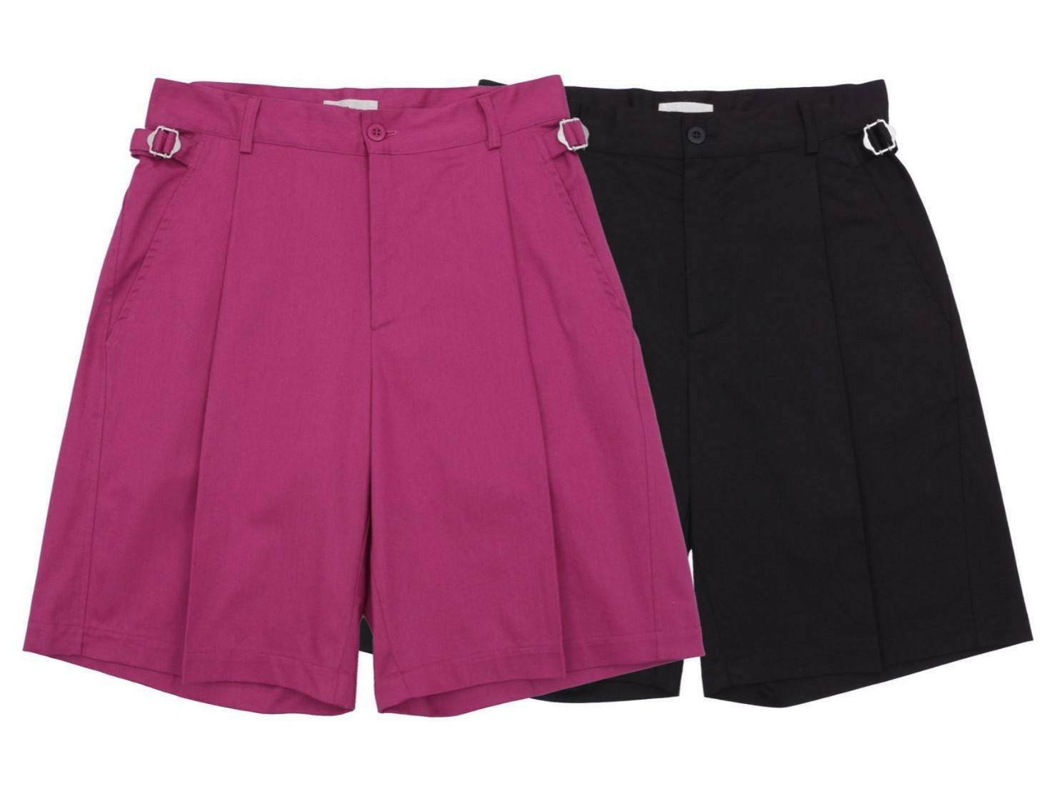 側腰扣環百慕達短褲