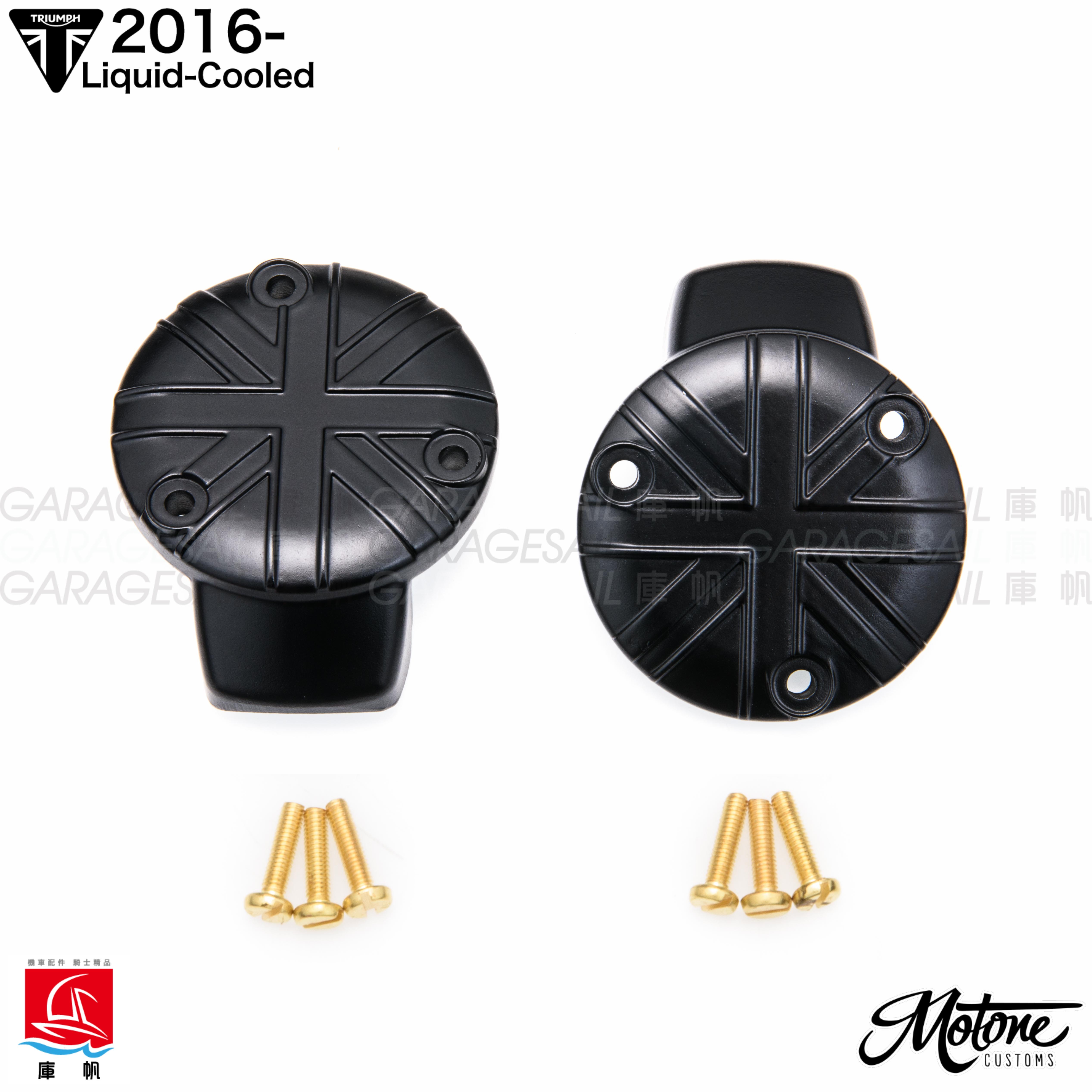 Motone TPS Carb/Throttle Body Cover - Pair - Union Jack - Black