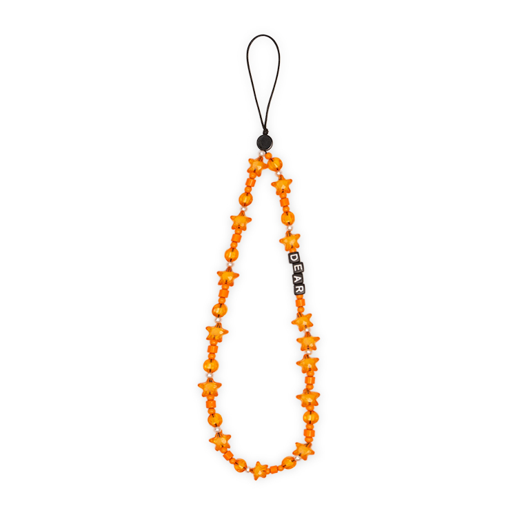橘色方塊 手機串珠吊飾