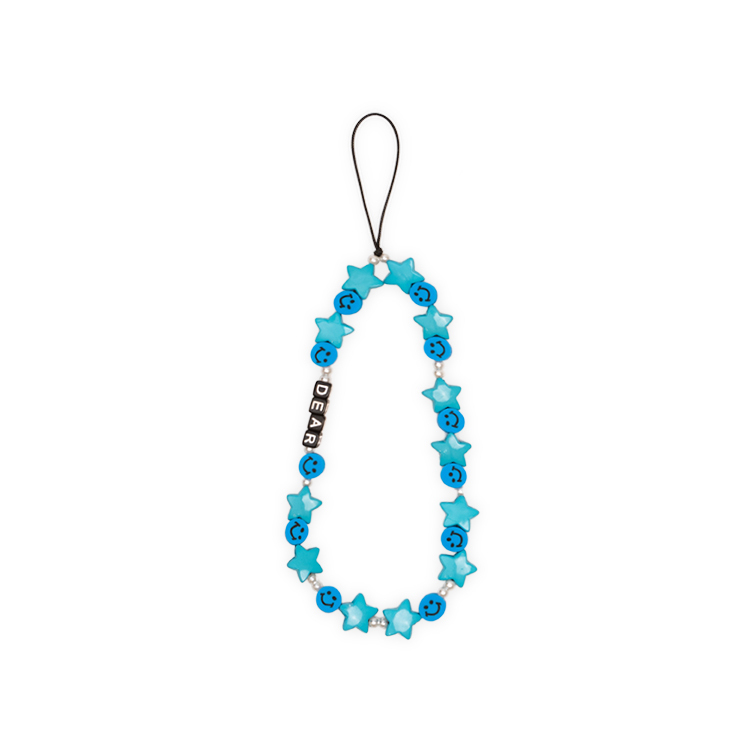 微笑系列 - 藍色 手機串珠吊飾