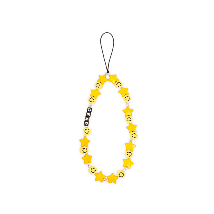 微笑系列 - 黃色 手機串珠吊飾