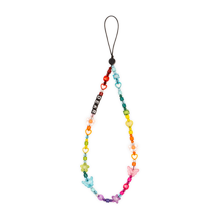彩虹方塊 手機串珠吊飾