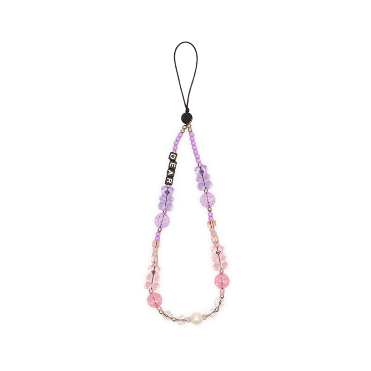 小紫熊糖 手機串珠吊飾