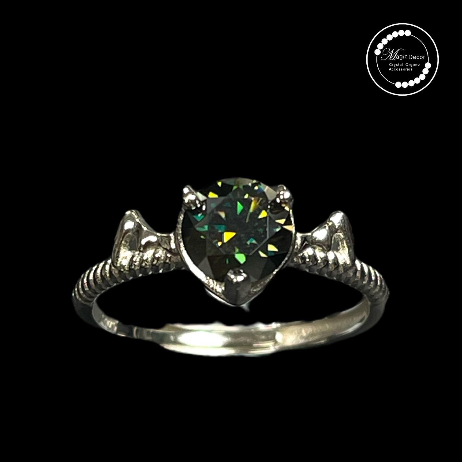 250628 - B127 1卡小惡魔黑鑽莫桑全銀開口戒指