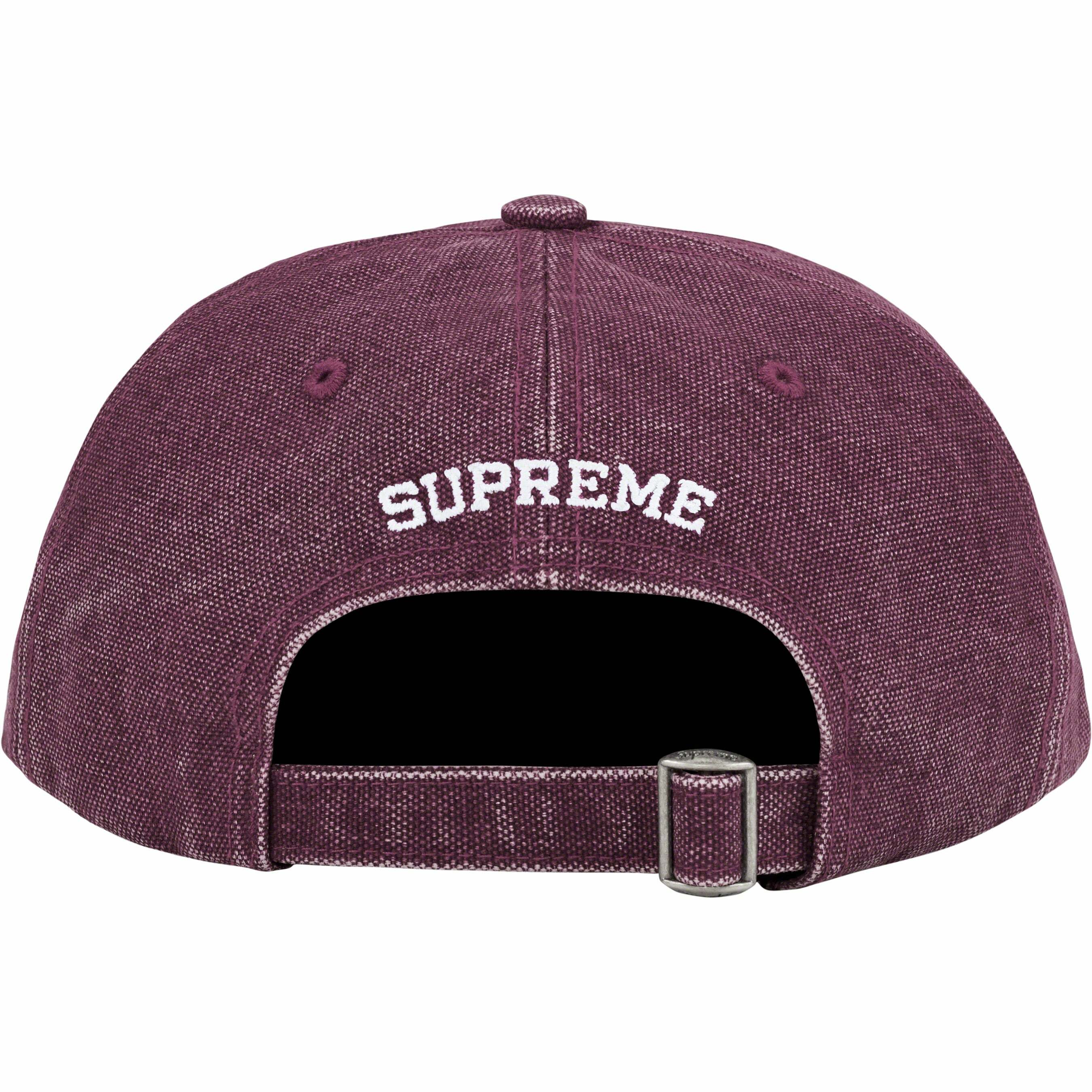 [現貨] Supreme PIGMENT CANVAS S LOGO 6-PANEL PLUM