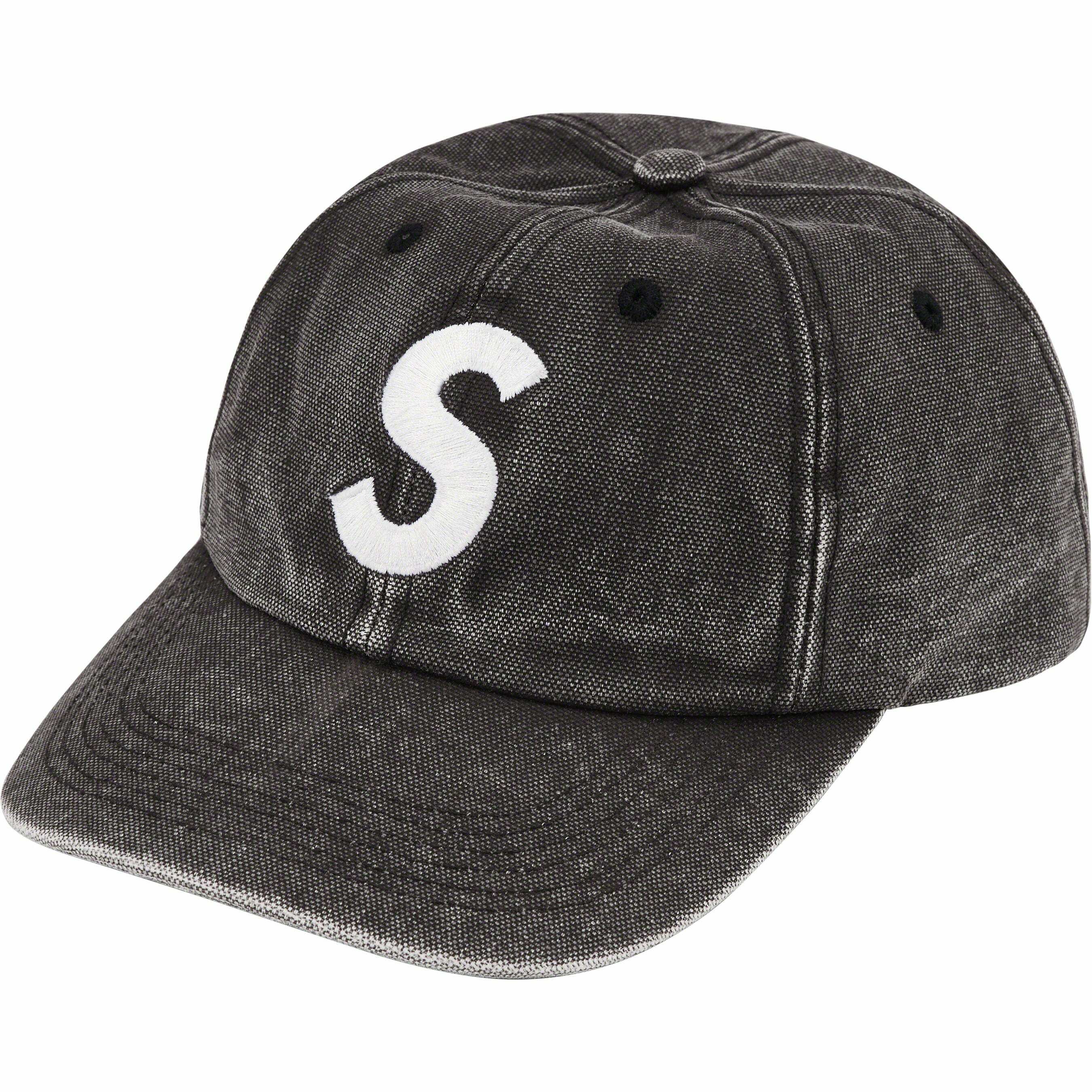 [現貨] Supreme PIGMENT CANVAS S LOGO 6-PANEL BLACK