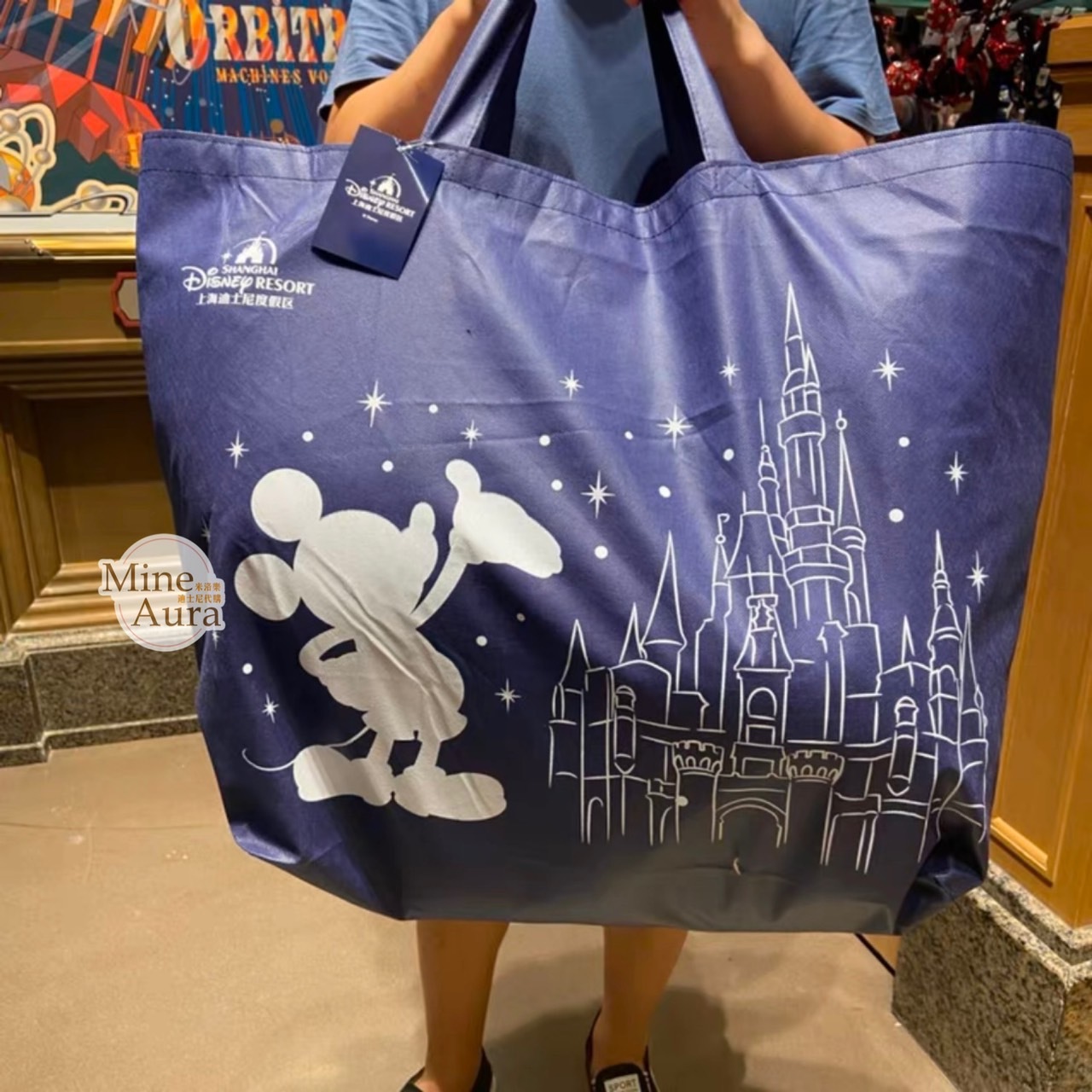 米奇 Mickey 城堡 不織布 大號 購物袋 -上海迪士尼樂園
