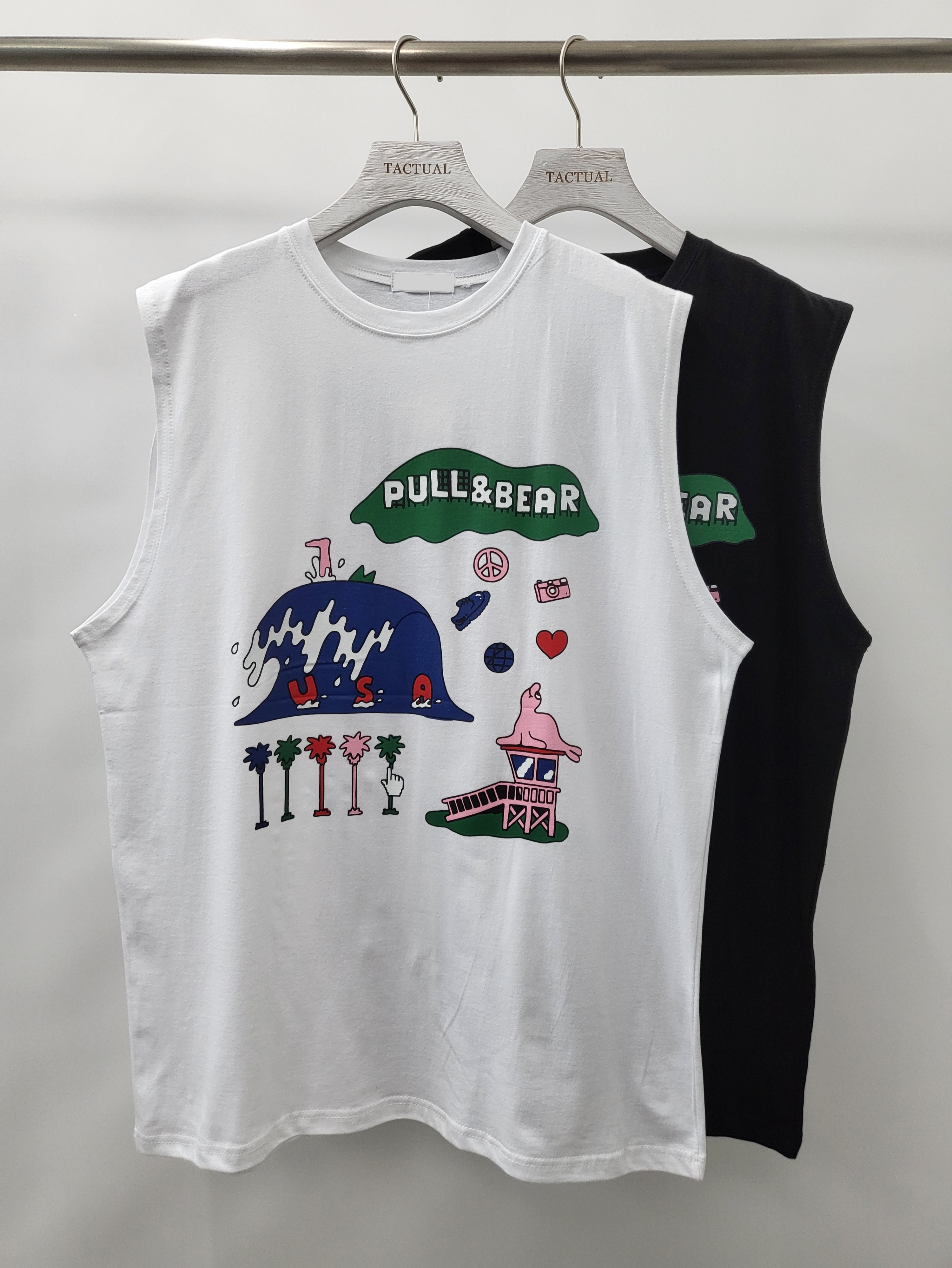 英文字圖案背心 V938