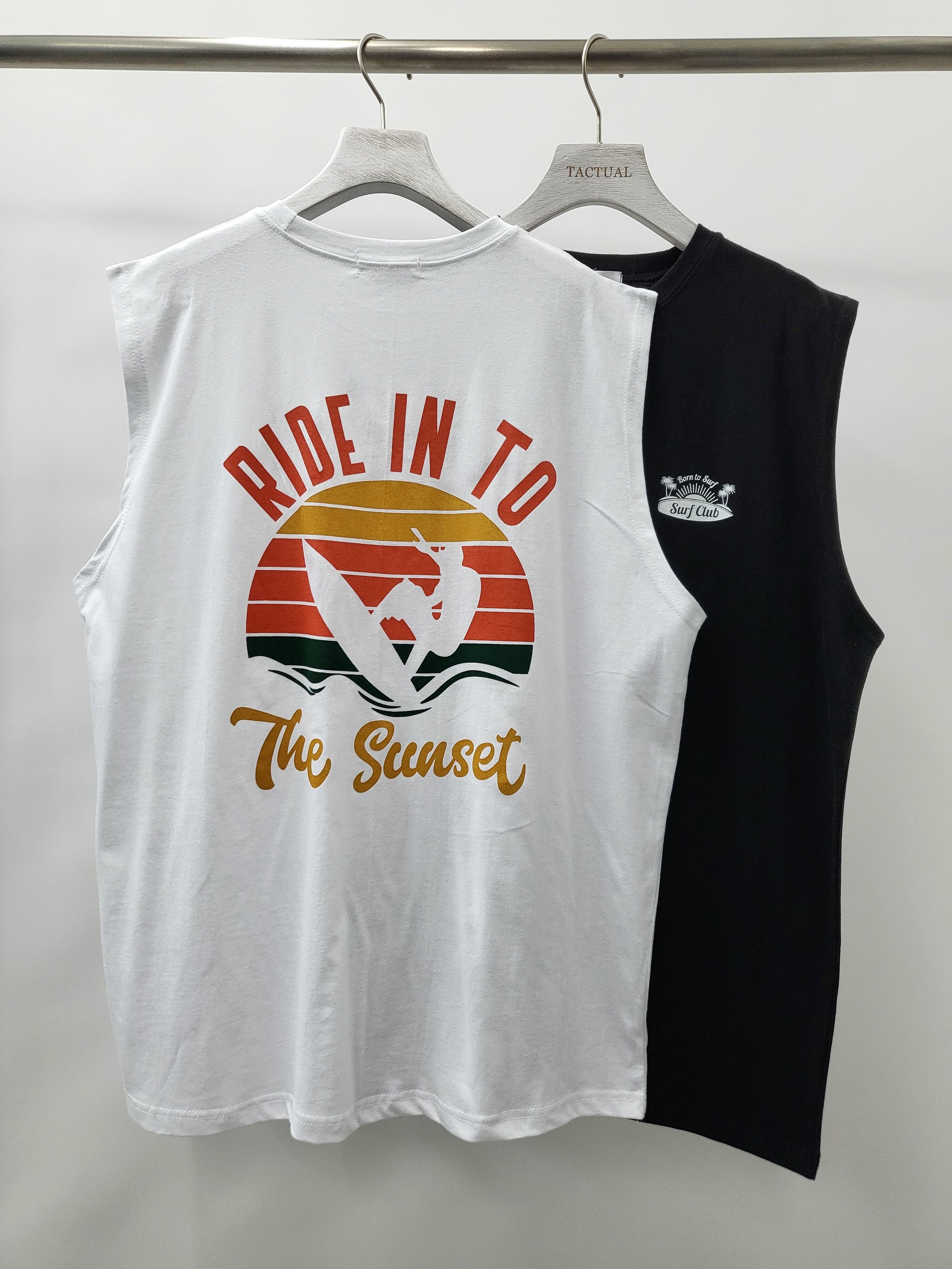 英文字圖案背心 V947